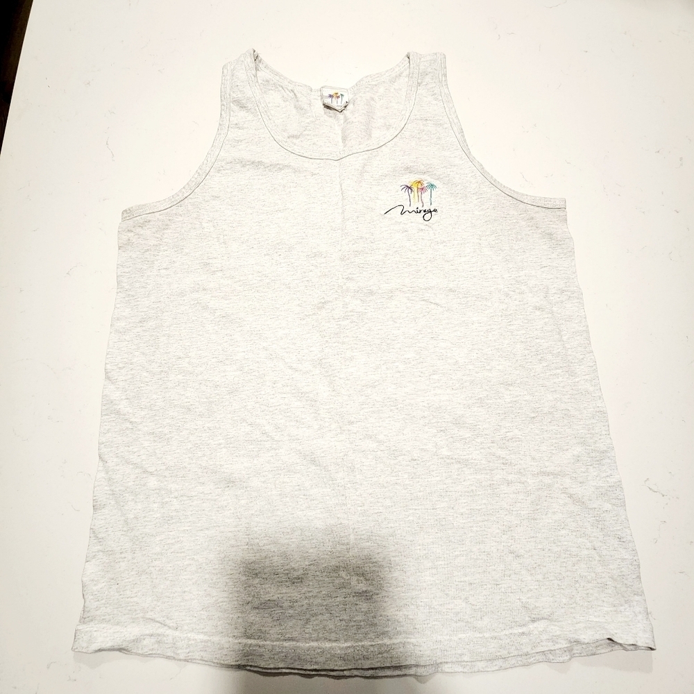 Mirage Las Vegas Hotel Casino Heathered Light Grey 100% Cotton Tank Top Large L